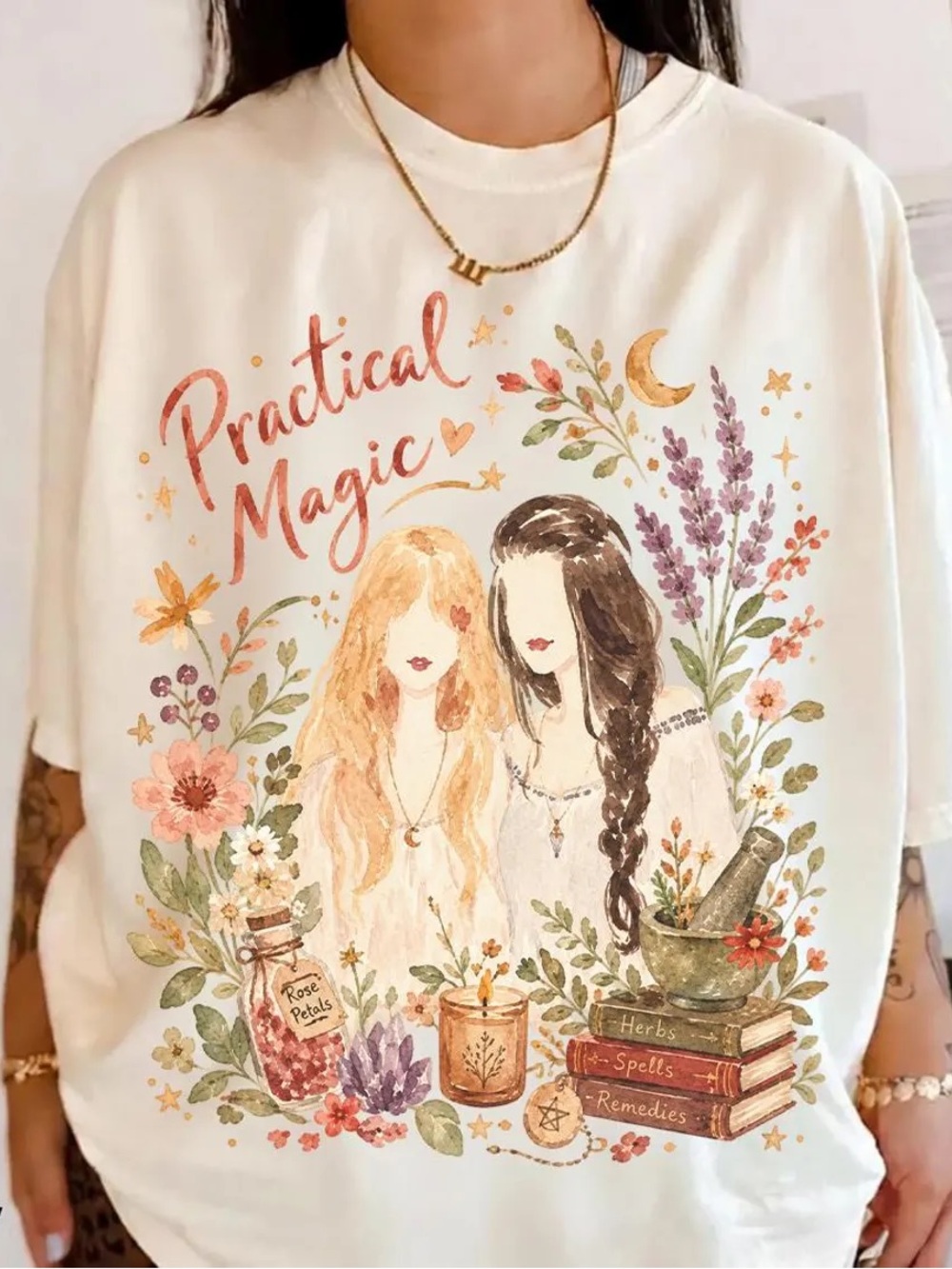 Practical Magic Watercolor Comfort Color Tee, Owens Sisters Tee, Sally Gillian